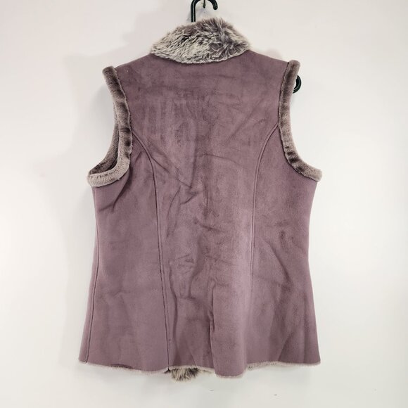 Vintage French Spy Vest Size 10 Lavender Faux Fur - Picture 5 of 10